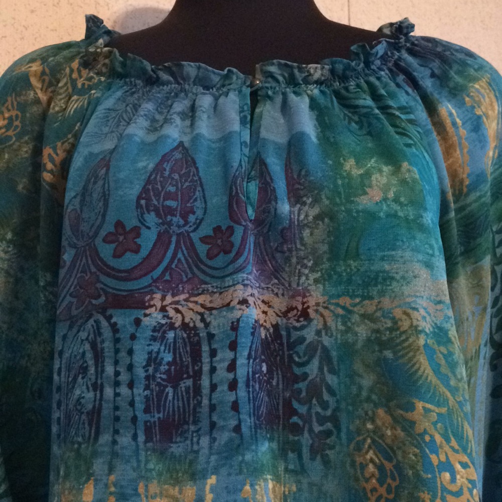 Chaps M Semi Sheer Top Polyester